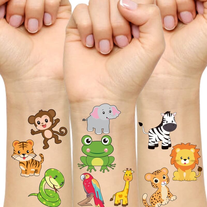 Animal Tattoos for Kids  Temporary Tattoo for Animals Birthday Party Favors Goodie Bag Stuffers 60Pcs