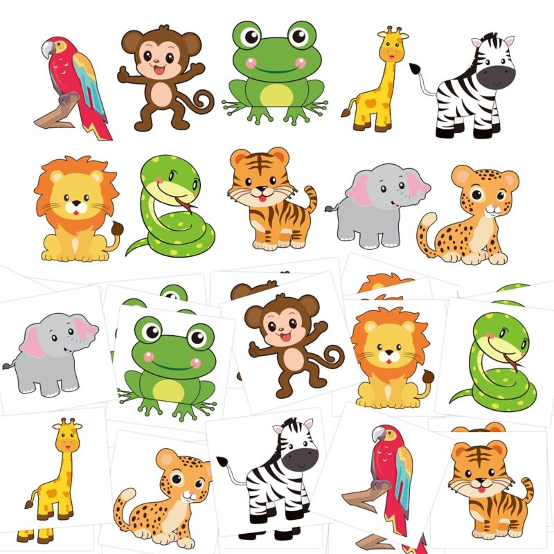 Animal Tattoos for Kids  Temporary Tattoo for Animals Birthday Party Favors Goodie Bag Stuffers 60Pcs - Image 2