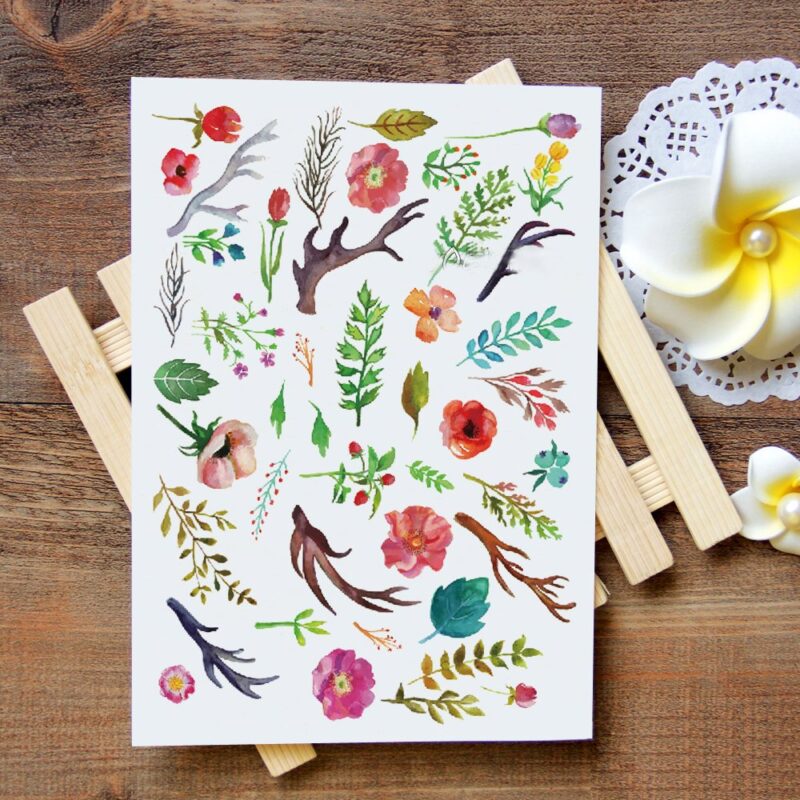 Large Plant Temporary Tattoos, Leaves Flowers Peacock Pattern Tattoo Stickers, Fake Tattoos Body Art Makeup for Women Girls Kids, 6-Sheet - Image 2